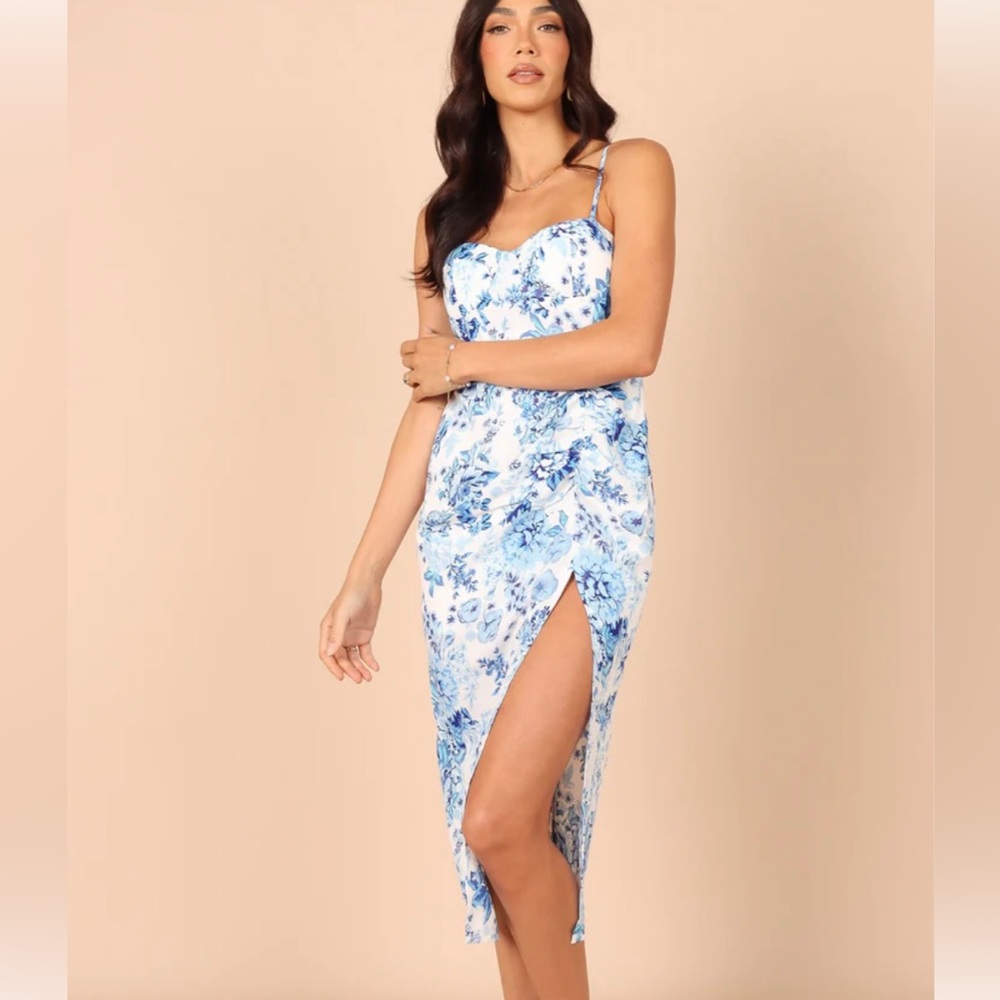 NWT Petal & Pup Cassini Corset Ruched Midi Dress